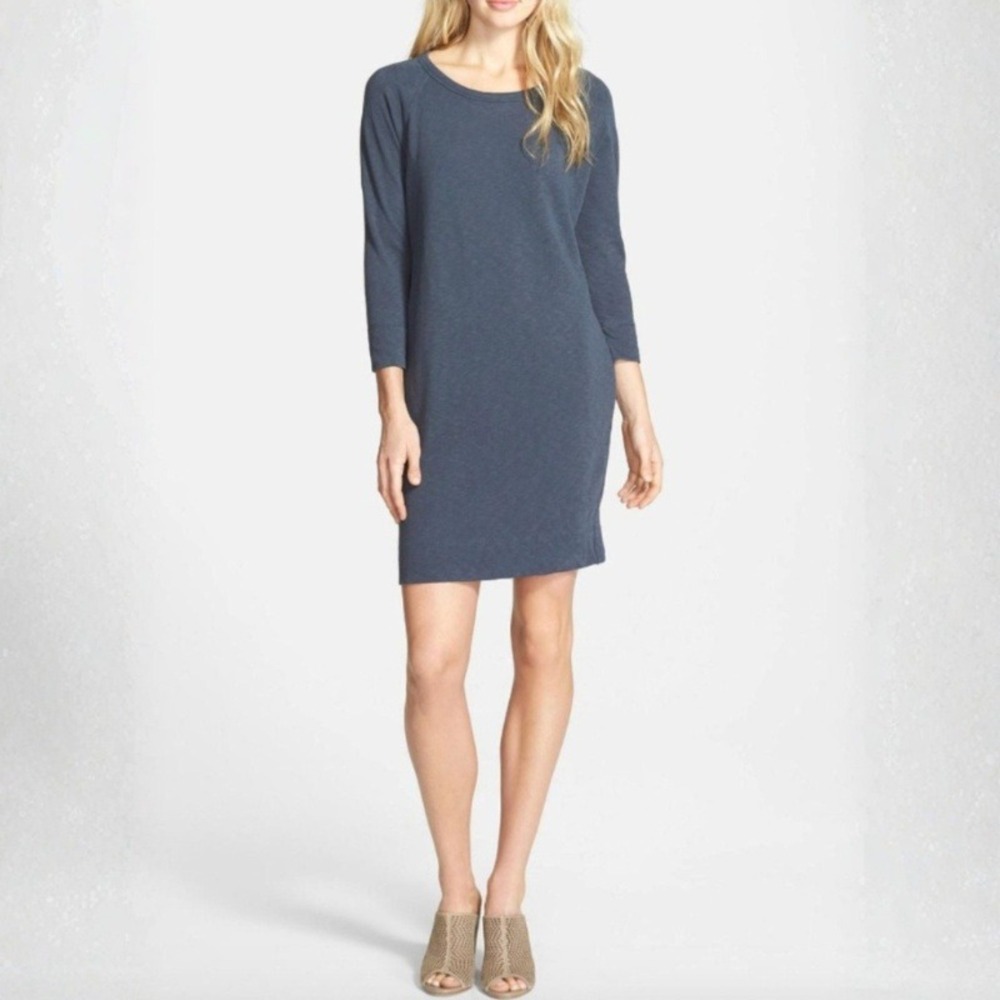 James Perse Standard Raglan Sweatshirt Dress Gray Supima Cotton Size 1 Small